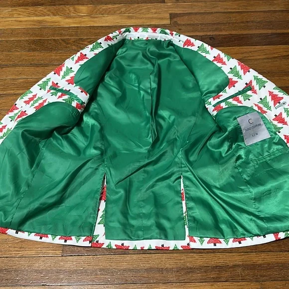 Suslo Couture Boy’s Festive Christmas Tree Blazer, Large (12)